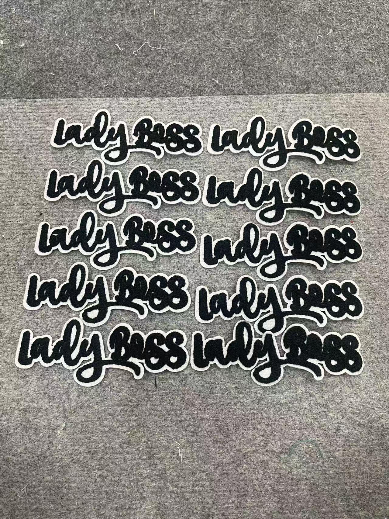 Lady boss black letter 10pcs iron on small patched
