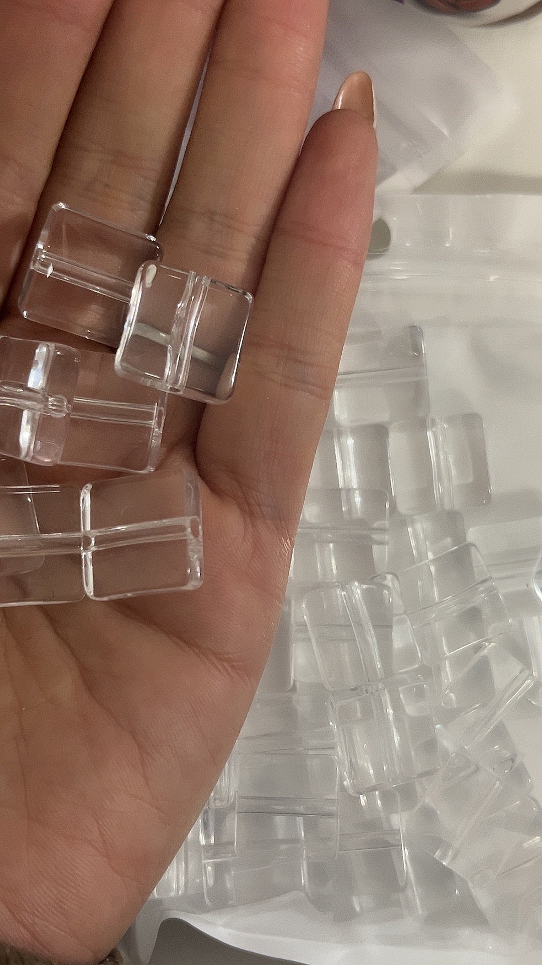 transparent square plain beads