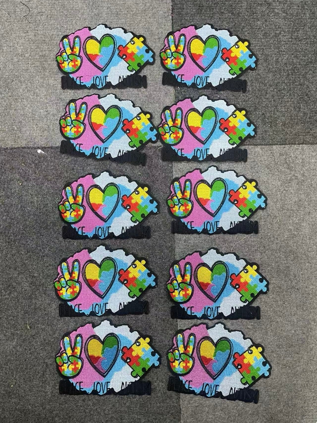 Peace love autism  10pcs iron on small patched